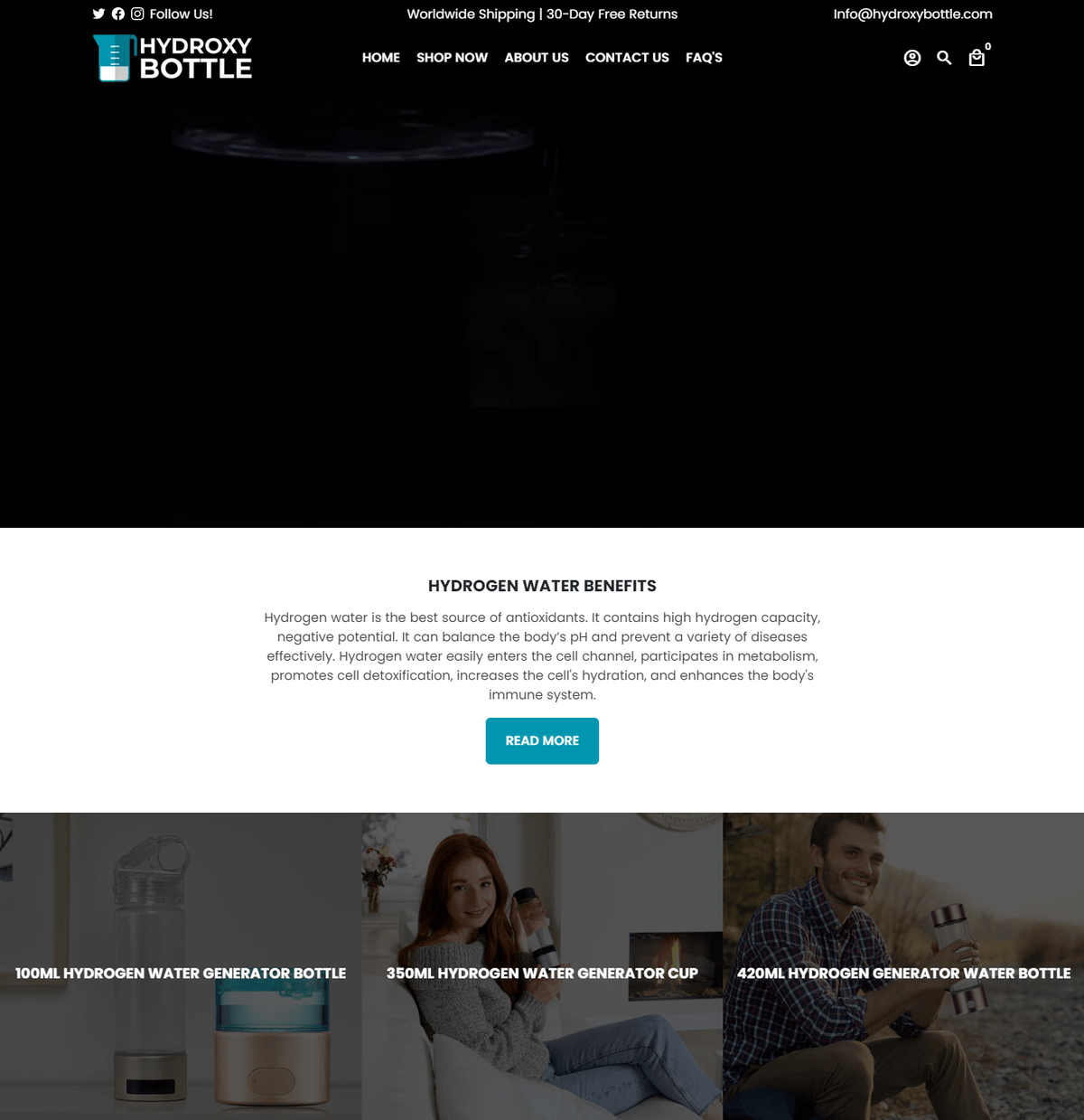 HydroxyBottle ( Hydrogen Generating Water Bottle Store)